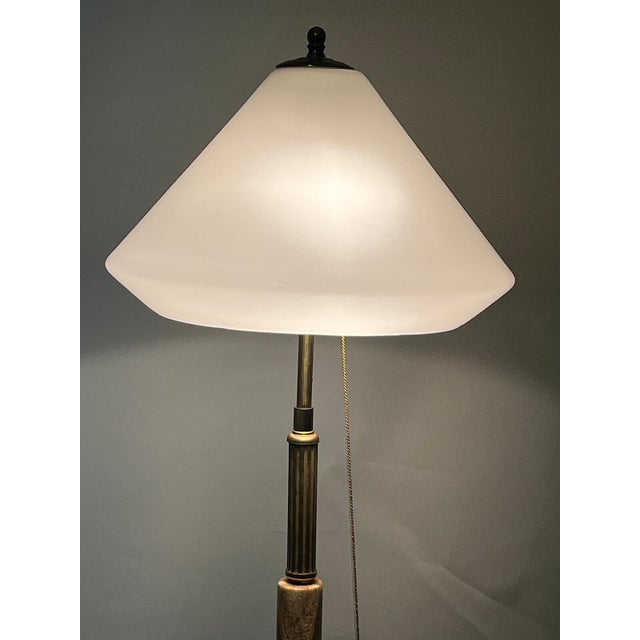 1960s Brass and Onyx Glass Shade Floor Lamp from Unbekannt, 1960s For Sale - Image 5 of 8