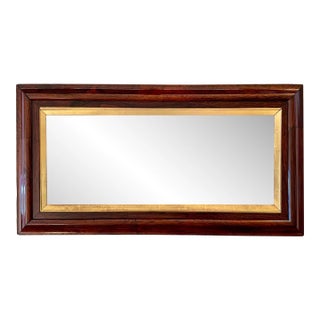 Antique Early 20th Century Rosewood and Gilt Beveled Glass Wall Mirror For Sale