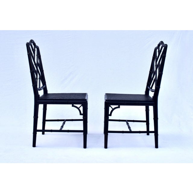 Vintage Chinese Chippendale Dining Chairs, Set of Eight, Lacquered For Sale - Image 10 of 16