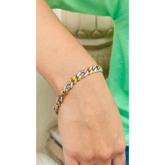 Men's 18k Yellow Gold 0.36ct Pave Diamond Contemporary Bracelet For Sale In New York - Image 6 of 12