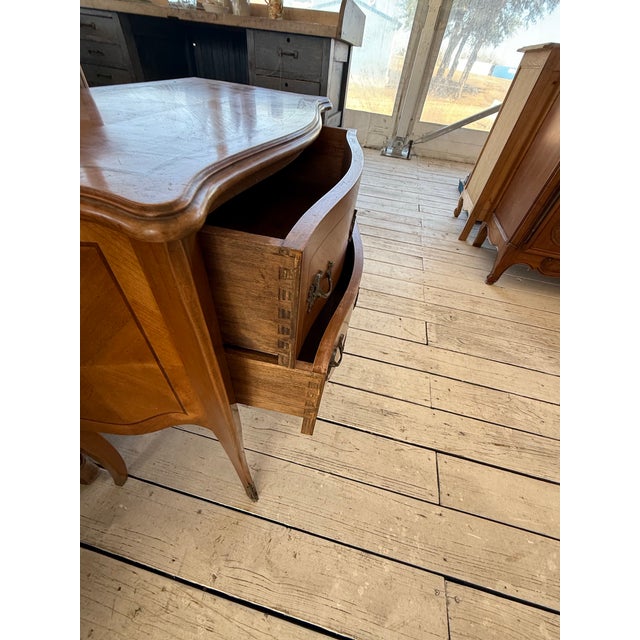 1910s 1910s French Louis XV Bleached Marble Top Chest of Drawer / Commode For Sale - Image 5 of 12