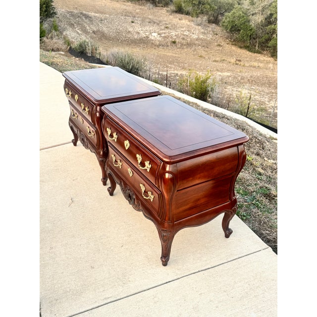 Vintage Pair Century French Louis XV Style Hardwood Nightstands For Sale In Austin - Image 6 of 14