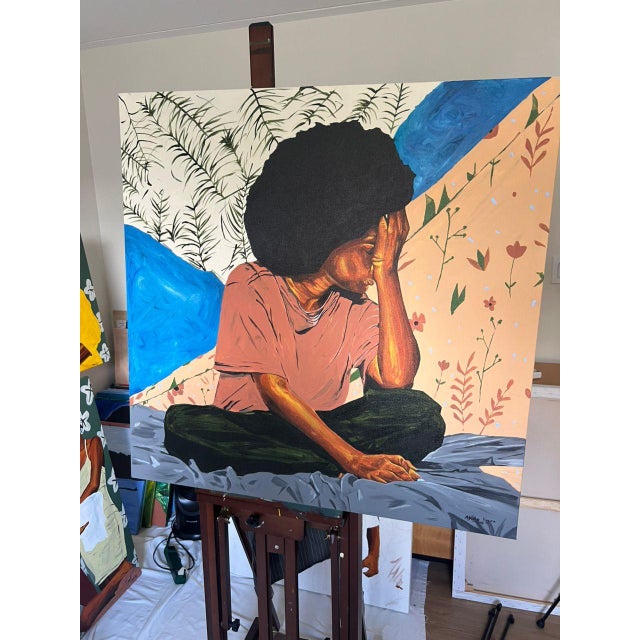 Contemporary Not Again, Emmanuel Akolo (2025), Acrylic on Canvas For Sale - Image 3 of 4