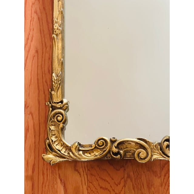 1950s Vintage Rococo Gilt Wood Wall Mirror With Painted Pastoral Scene For Sale - Image 5 of 13