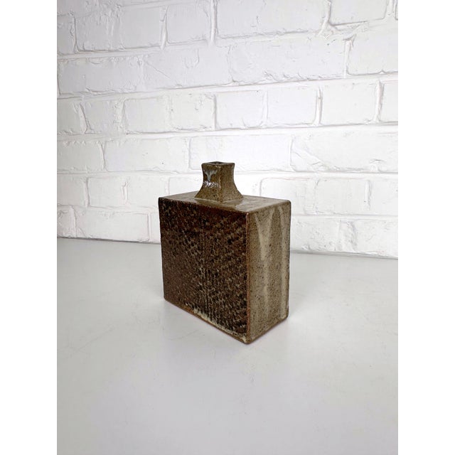 Brutalist Danish Studio Stoneware Vase in the style of Tatsuzo Shimaoka, 1970s For Sale - Image 11 of 12