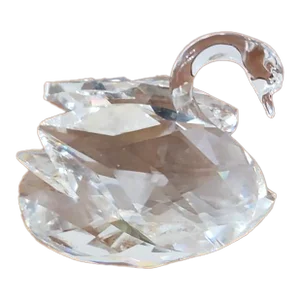 1980s Swarovski Crystal Spread Wing Swan Figurine