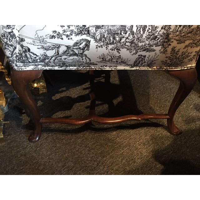 Black Pair of George III Style Wingback Armchairs, Early 20th Century For Sale - Image 8 of 9