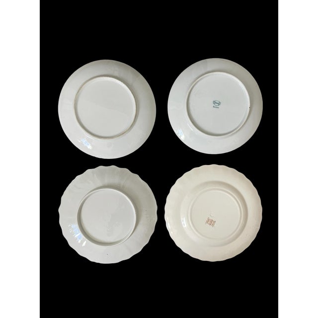 Early 20th Century Antique Limoges France + Mismatched Floral Plates Set of 8 For Sale - Image 5 of 5