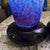 Gallery Quality Pair of Signed Art and Numbered Murano Style Glass Lamps, Cobalt Blue With Iridescent Pattern For Sale - Image 4 of 12
