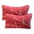 Pair of Thibaut Geometric Pink & White Lumbar Pillows For Sale