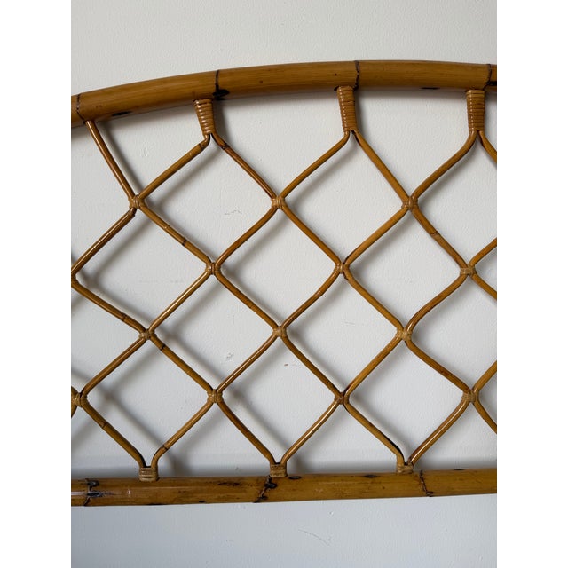 Vintage Boho Chic Coastal Bamboo King Size Arched Headboard For Sale In Miami - Image 6 of 12