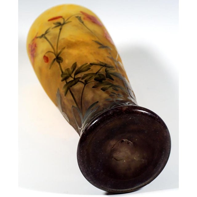 Glass Large Art Nouveau Cameo Vase from Daum Nancy, 1910 For Sale - Image 7 of 8