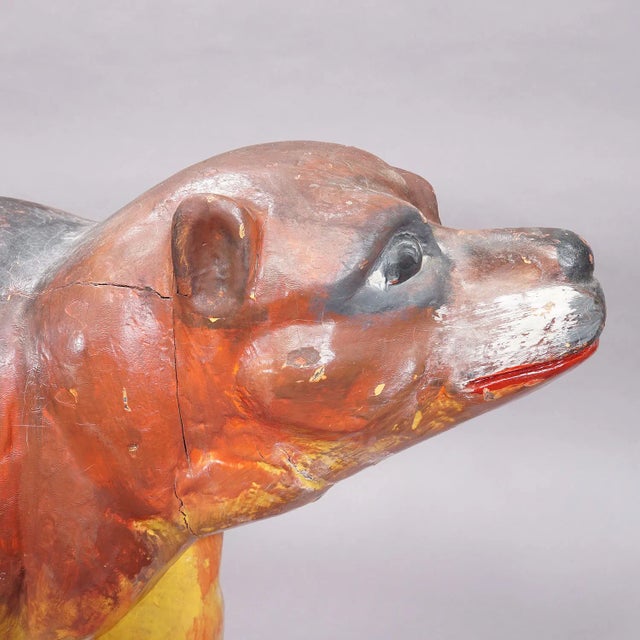 Rare Antique Children Carousel Bear, Germany Early 20th Century For Sale - Image 6 of 8
