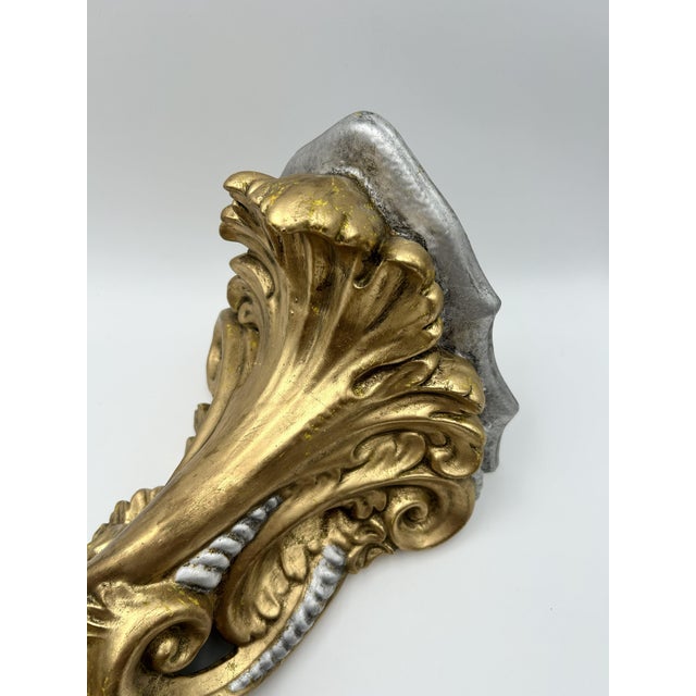 1970s Pair of Large Gold Colored Wall Sconces Made in Italy For Sale In Miami - Image 6 of 13
