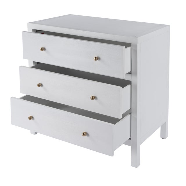 Spritely Home Accent Furniture Nora 34 in. W Wood 3 Drawer Chest, White For Sale - Image 4 of 9