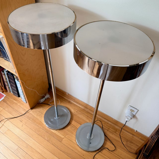 1960s Chrome Floor Lamps - a Pair For Sale In Washington DC - Image 6 of 12