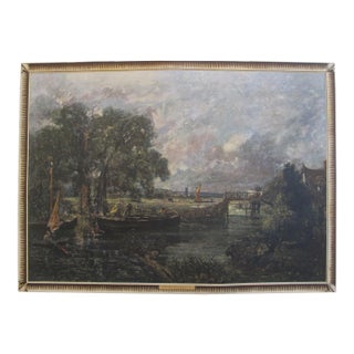 1944 Original Landscape Poster, John Constable's "A Lock in the Stour" For Sale