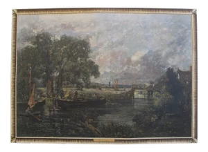 1944 Original Landscape Poster, John Constable's "A Lock in the Stour"
