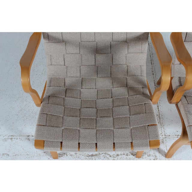 Vintage Eva Lounge Chairs in Beech with Webbing by Bruno Mathsson for Dux, 1970s, Set of 2 For Sale - Image 14 of 17