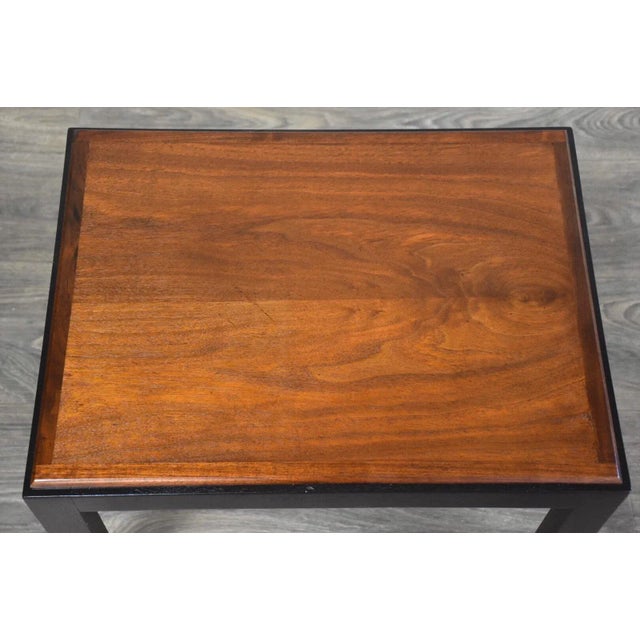Walnut & Black Mid-Century Modern End Tables- a Pair For Sale - Image 4 of 7