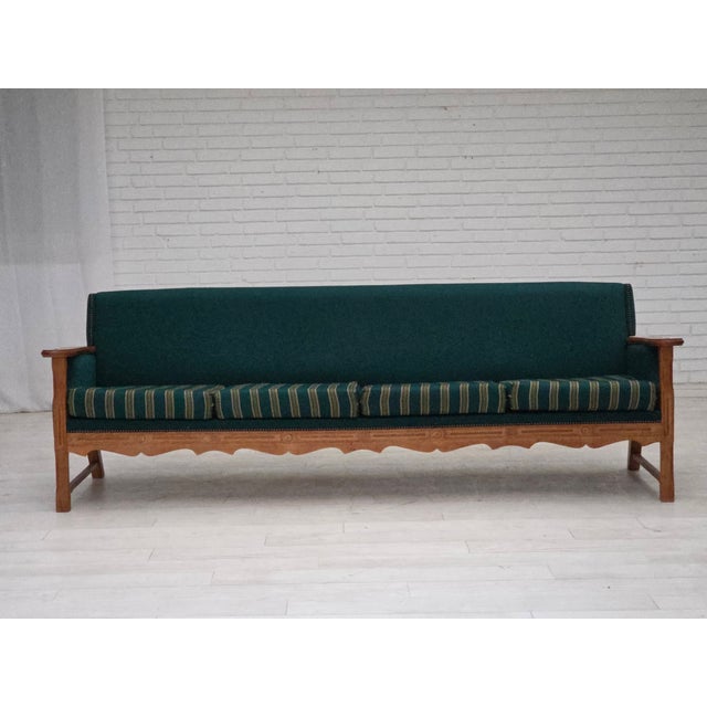 Vintage Danish Four-Seater Sofa in Furniture Wool and Oak, 1970s For Sale - Image 18 of 18