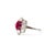 Vintage 18k White Gold Gia 3.93ctw Burma Ruby Halo Diamond Floral Cocktail Ring, Size 6.5 For Sale - Image 4 of 8