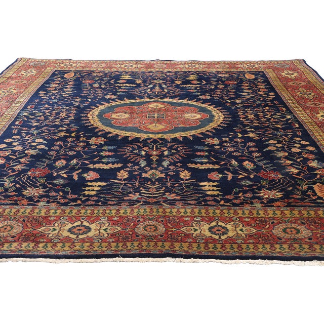 Victorian Vintage Indian Sarouk Rug - 07'11 X 09'08 For Sale - Image 3 of 9