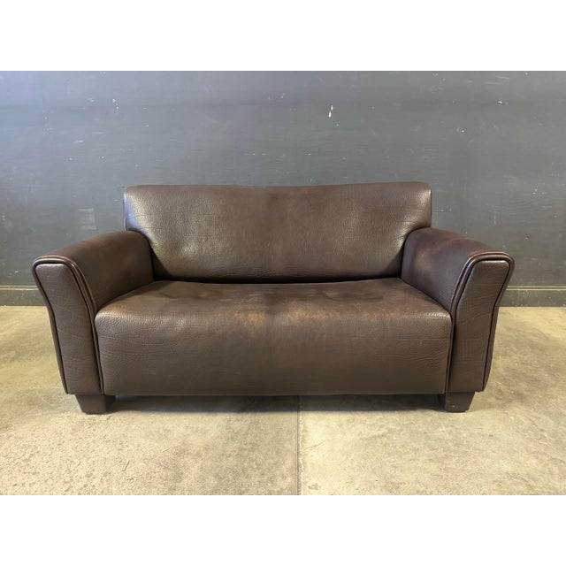 Vintage De Sede Ds-97 Buffalo Leather Loveseats Sofa Circa 1970’s. Made in Switzerland. Dimensions: H 32” x W 62.5” x D...