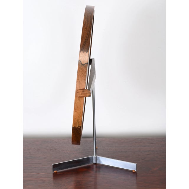 Brown 1960s Uno & Östen Kristiansson for Luxus in Vittsjö, Sweden Vanity Mirror For Sale - Image 8 of 10