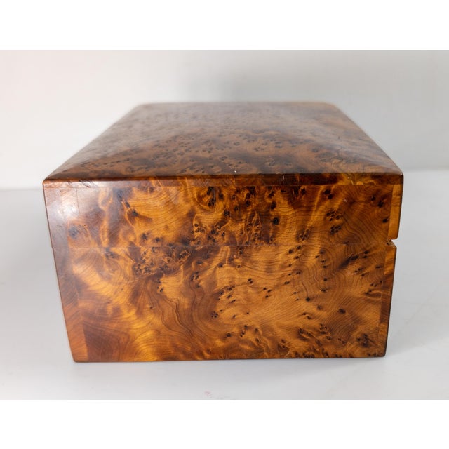 Mid-Century Modern Thuya Burl Wood Decorative Jewelry Box For Sale - Image 9 of 13