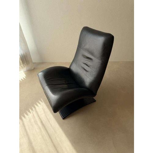Wave F773 Chair in Black Leather by Peter Van Der Ham for Artifort, 1985 For Sale - Image 4 of 10