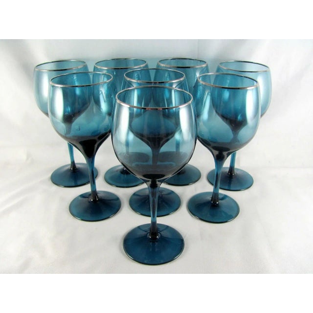 Lenox Blue Shadow Water Glass Goblets Set of 8 Beautiful vintage condition! No chips nor cracks Colors are vibrant and...