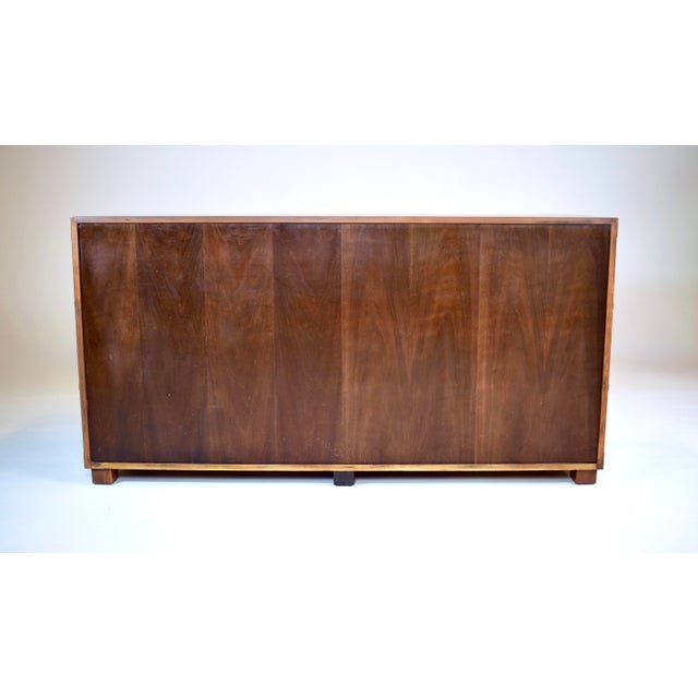 Chestnut Baker Furniture Signed Campaign Seven Drawer Dresser Chest of Drawers 1950s For Sale - Image 8 of 13