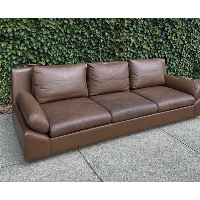 1960s Edelhard (Eddie) Harlis Cognac California Model 989 Leather Sofa For Sale - Image 4 of 8