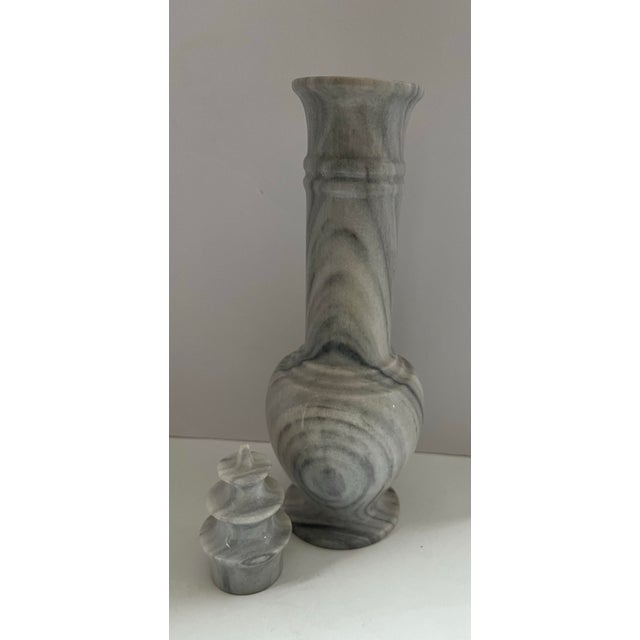 Vintage Gray Marble Sake Liquor Cordial Set Tray and Glasses Set- 8 Pieces For Sale - Image 4 of 10