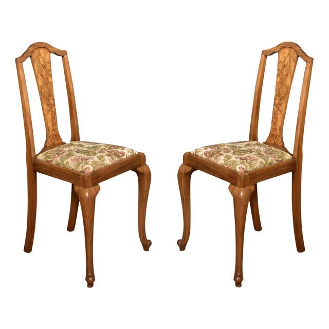Set of Walnut Side Chairs For Sale