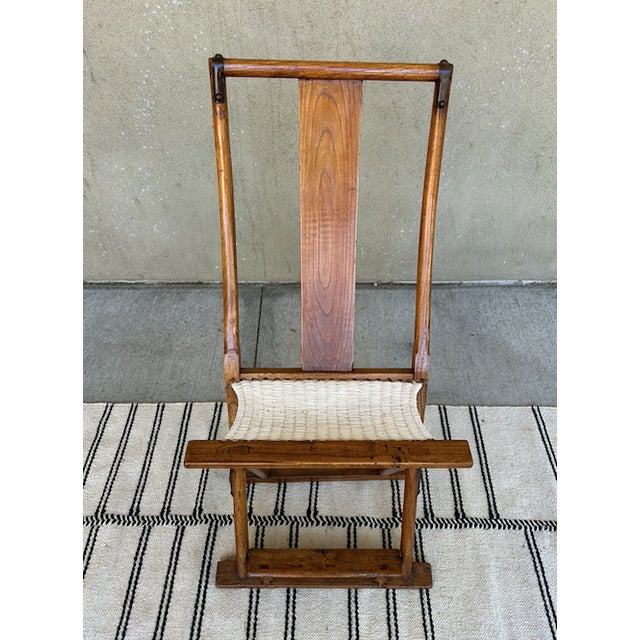 17th Century Antique Chinese Folding Traveling Chair For Sale - Image 4 of 5