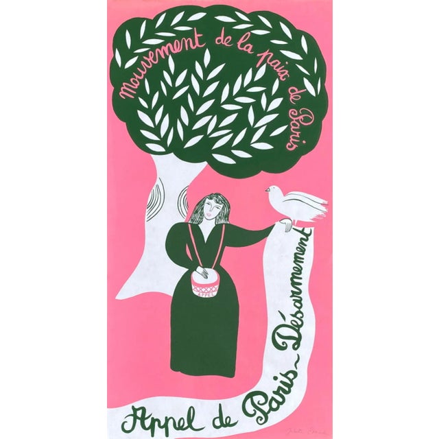 Movement for Peace - Appel de Paris 1985 original screen print poster on matt poster paper signed in pencil by the graphic...