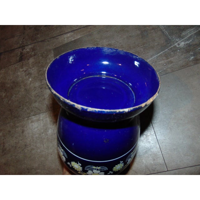 Mid-Century Modern Mid-Century Enamel Vase with Flowers by Silesia Rybnik Steelsworks For Sale - Image 3 of 6