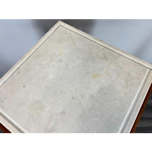 Antique French Walnut Bedside Table with Marble Top For Sale - Image 12 of 17