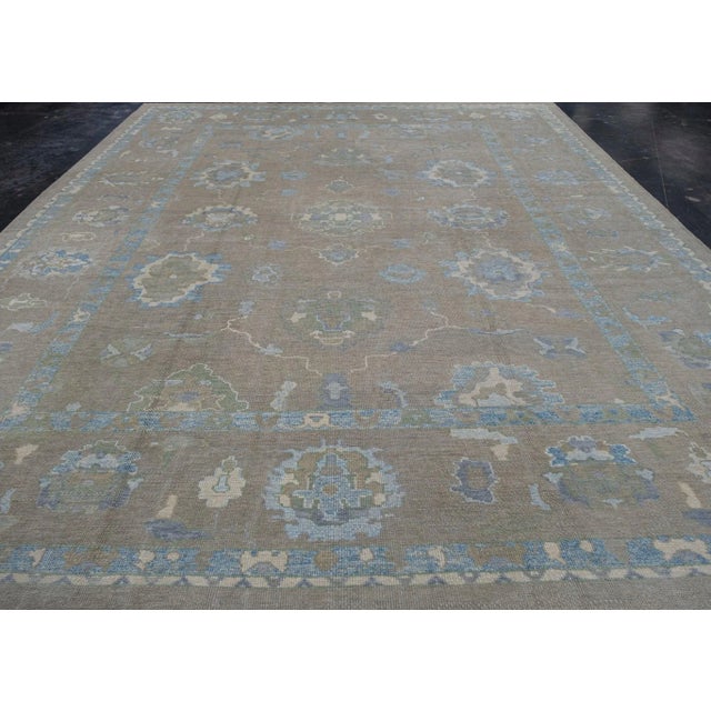 Turkish Oushak Rug 12' x 15' For Sale - Image 4 of 6