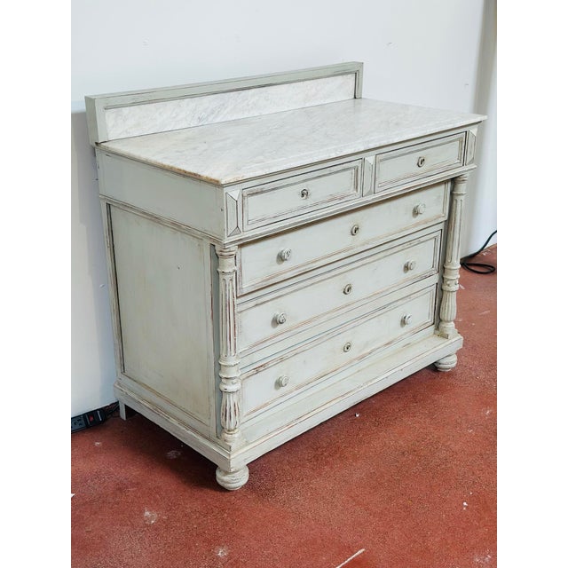 Antique Marble Top French Chest of Drawers For Sale - Image 4 of 8