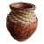 Vintage 20th Century Earthenware Jar Vase With Bamboo and Wickerwork For Sale