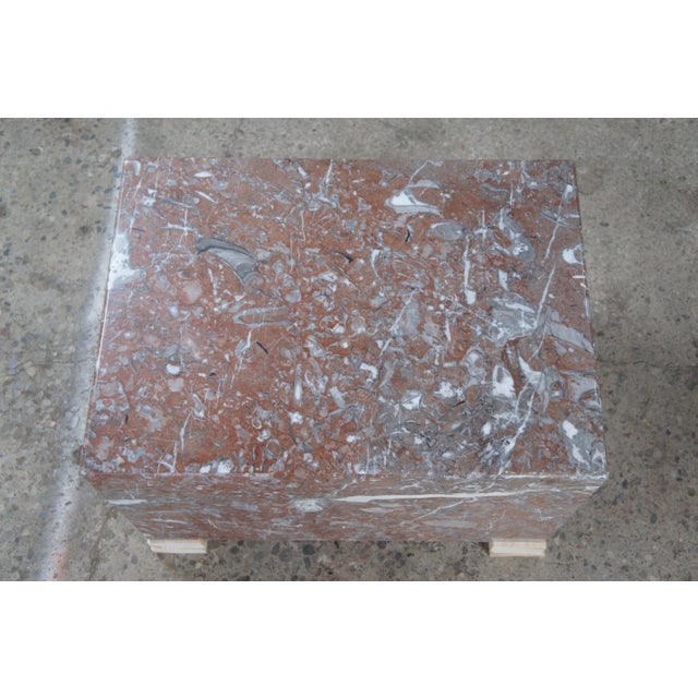 Italian Minimalist Marble Plinth Sculpture Statue Display Pedestal Stand MCM 26" For Sale - Image 6 of 12