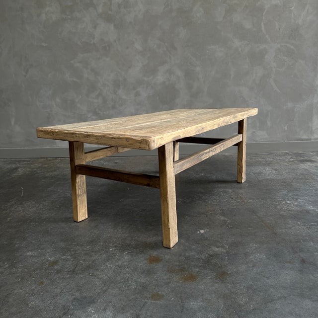 Custom Made Reclaimed Elm Wood Coffee Table Chairish