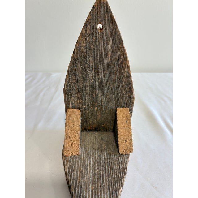 Vintage Rustic Wooden Shelf / Primitive Wall Bracket For Sale - Image 4 of 8