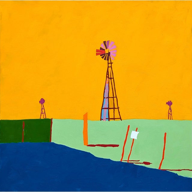 Jacob Spacek “American Rural, Trinity” Contemporary Colorful Pastoral Landscape Painting, 2025 For Sale