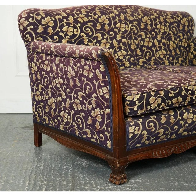 Victorian Fabric Bergere Suite Sofa and Armchairs, Set of 3 For Sale - Image 4 of 17