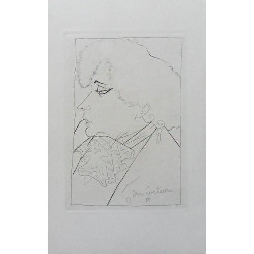 Jean Cocteau, Portrait of Colette, Signed Engraving For Sale - Image 4 of 4