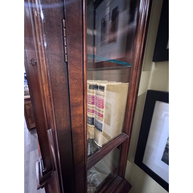 Century Furniture Claridge Mahogany Breakfront China Cabinet / Display Wall Unit For Sale In Houston - Image 6 of 9